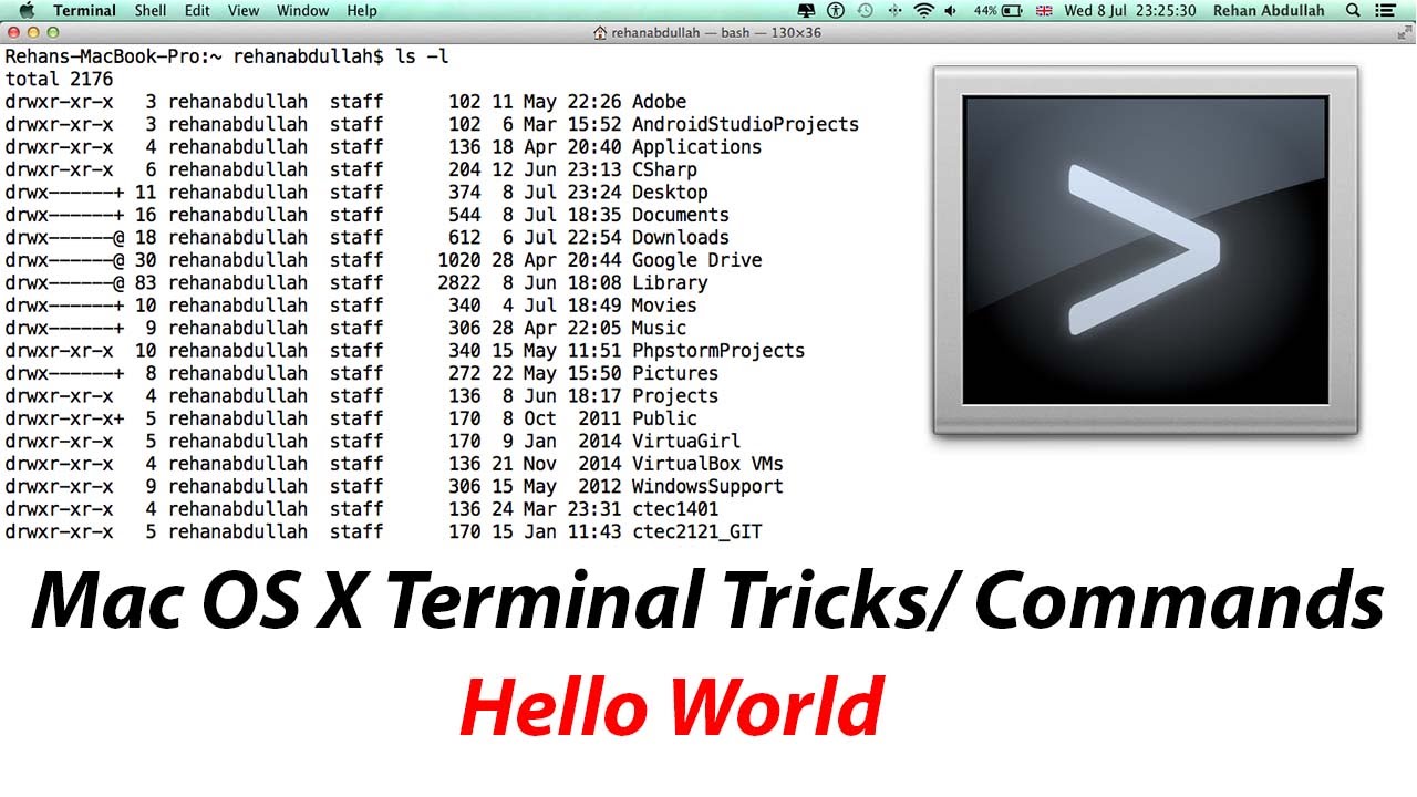 Terminal commands for mac os